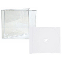 100 x UNASSEMBLED Jewel CD Cases with White Tray Single Disc - Standard Size